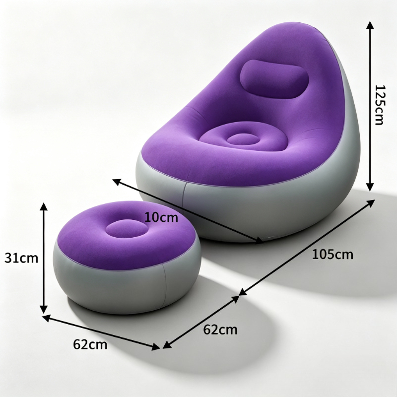 Outdoor Furniture Lounge Chair - Надувной диван-лежак из ПВХ с флокированным