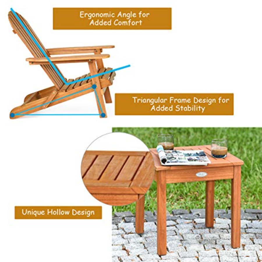 Набор из 3 складных деревянных – обзор и цена Adirondack Chair Wood