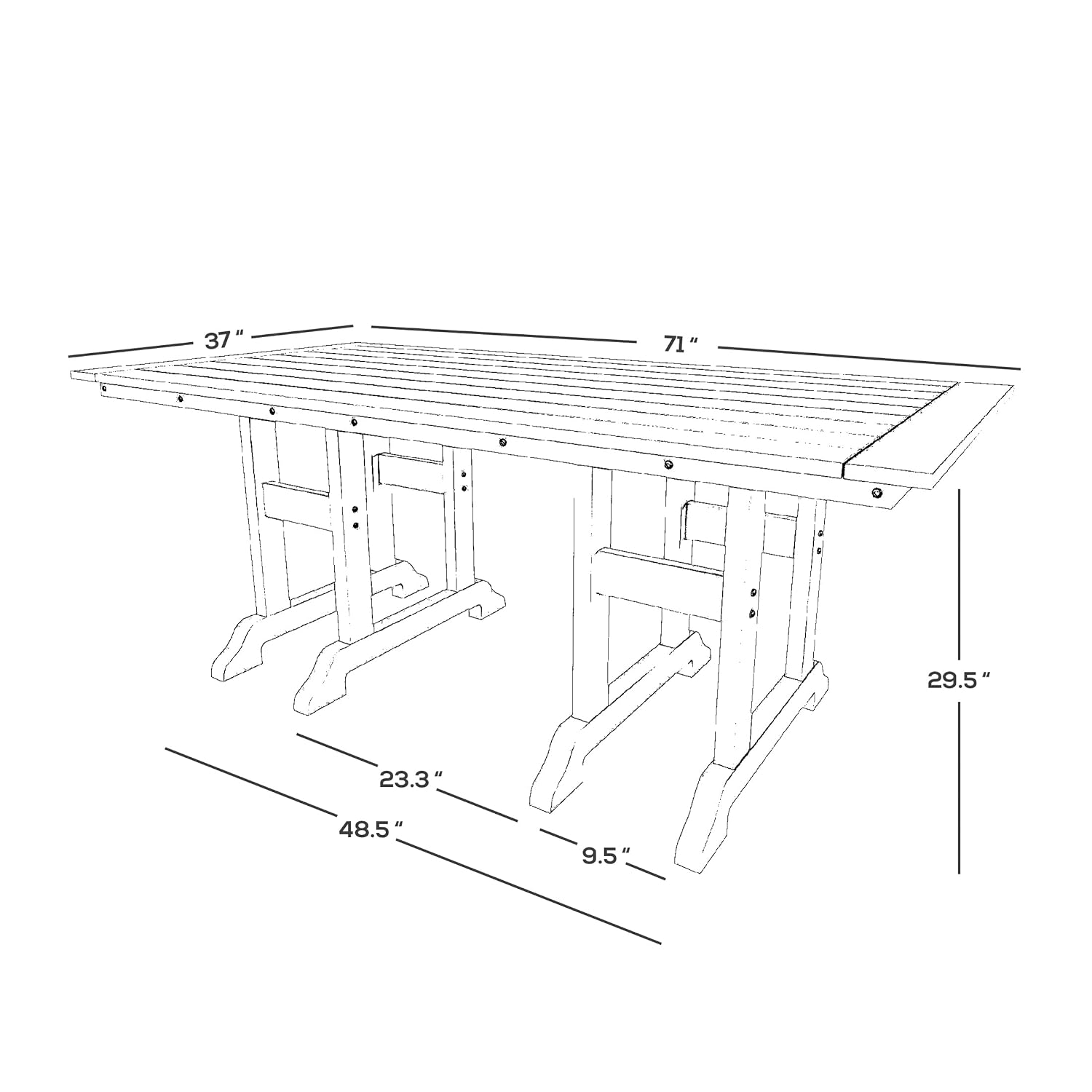 71-дюймовый уличный обеденный  – обзор и цена Outdoor Furniture Teak Wood